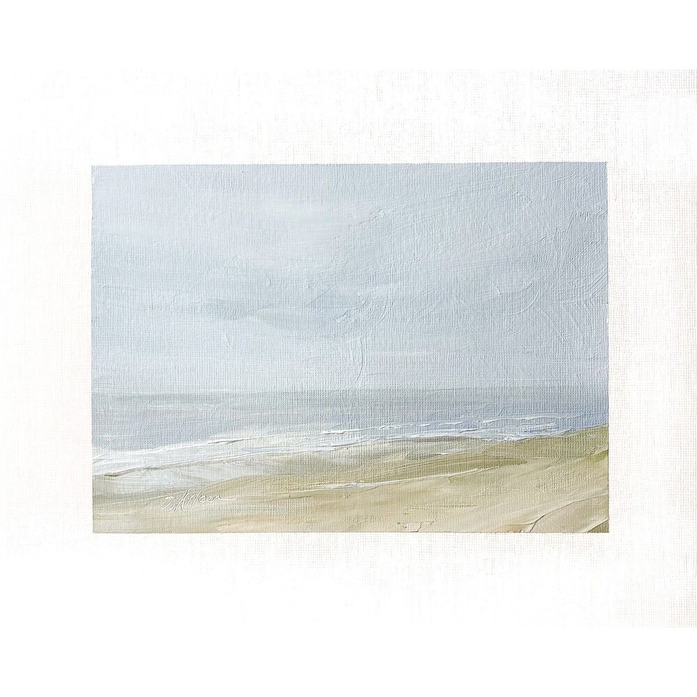 8x10 Original Oil Seascape Painting Minimalist Ocean Coastal Landscape Signed